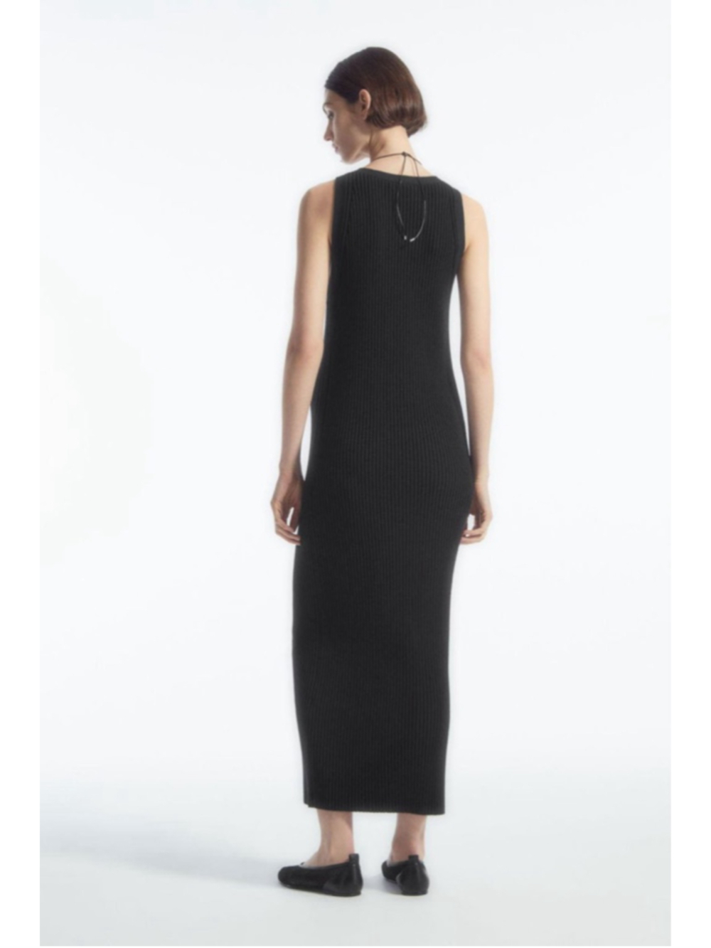 COS Buttoned Rib-Knit Maxi Dress - Picture 3 of 9